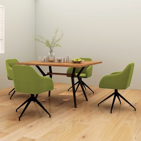 vidaXL Sillas de comedor 4 unidades terciopelo verde claro