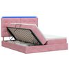 vidaXL Cama de almacenamiento LED con colch&oacute;n Rosa 180 x 200 cm