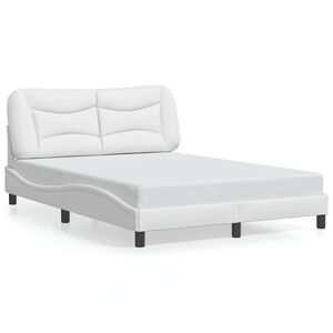 vidaXL Estructura de cama sin colch&oacute;n Hvar cuero sint&eacute;tico blanco 120x200cm
