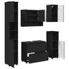 vidaXL Juego de muebles de ba&ntilde;o 5 uds. Negro 35 x 30 x 192 cm
