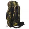 vidaXL Mochila de senderismo tela oxford verde camuflaje 80 l