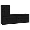 vidaXL Muebles para TV 3 piezas madera maciza de pino negro