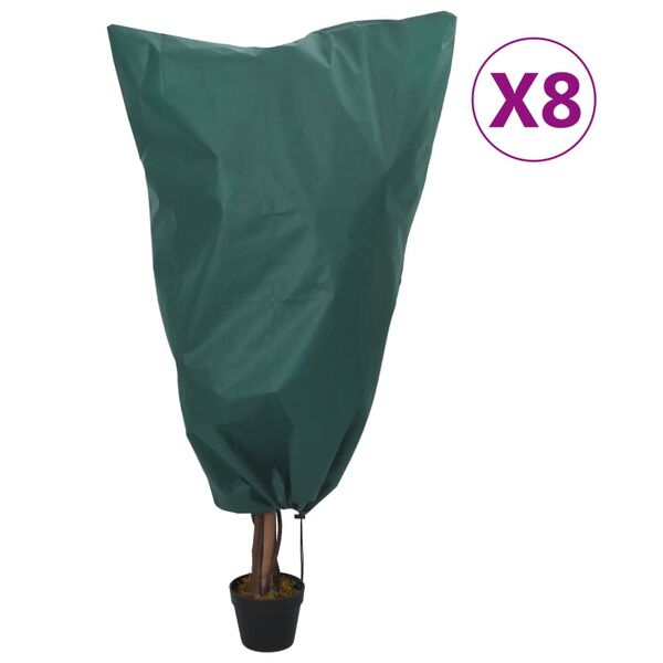 vidaXL Cubiertas para plantas con cord&oacute;n 8 uds 70 g/m&sup2; 0,8x0,8 m