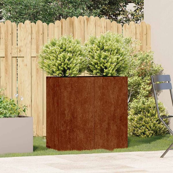 vidaXL Jardinera oxidada 80x40x80 cm acero corten