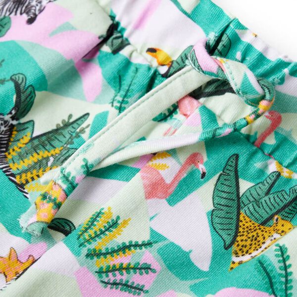 Pantalones cortos infantiles con cordón menta claro 140