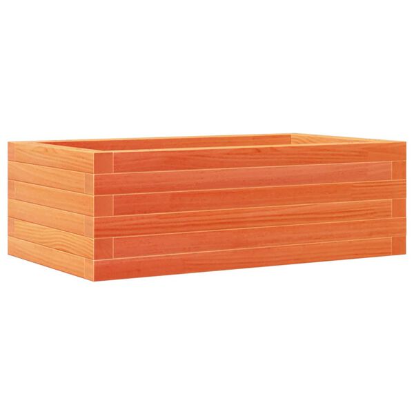 vidaXL Jardinera de madera maciza pino marrón cera 70x40x23 cm