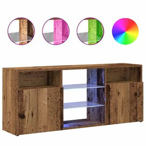 vidaXL Mueble TV luces LED madera ingenier&iacute;a envejecida 120x30x50 cm