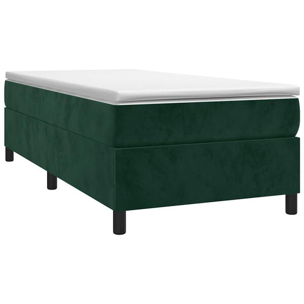 vidaXL Estructura Estructura de cama con somier terciopelo verde oscuro 100x200 cm