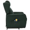 vidaXL Sillón de masaje elevable tela verde oscuro