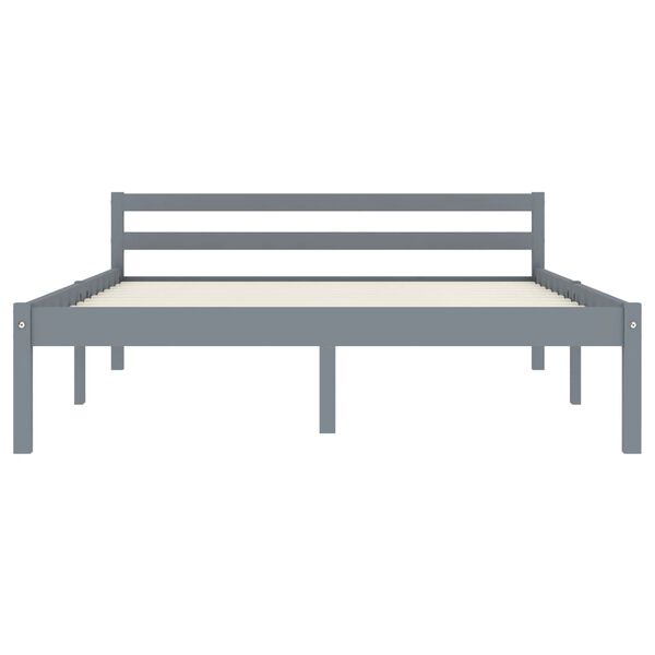 vidaXL Estructura de cama sin colchón madera de pino gris 140x200 cm