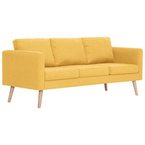 vidaXL Sof&aacute; de 3 plazas de tela amarillo