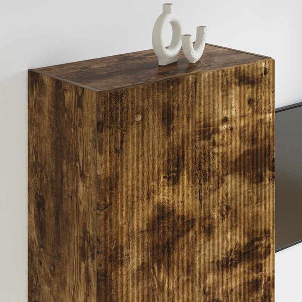 vidaXL Mueble de TV Montado en la Pared Roble ahumado