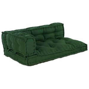 vidaXL Coj&iacute;n para Sof&aacute; Pallet 3 pcs Verde 120 x 80 x 38 cm Tela