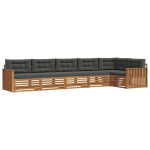 vidaXL Conjunto de sof&aacute;s de exterior 6 pcs Natural y Antracita