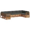 vidaXL Conjunto de sof&aacute;s de exterior 10 uds. Natural y Antracita