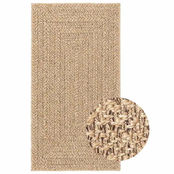 vidaXL Alfombra ZIZUR apariencia yute interior exterior beige 80x150cm