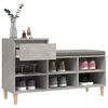 vidaXL Mueble zapatero madera contrachapada gris hormigón 102x36x60 cm