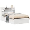 vidaXL Estructura de cama sin colch&oacute;n madera de pino blanco 135x190 cm