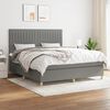vidaXL Cama box spring con colch&oacute;n tela gris oscuro 180x200 cm