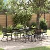 vidaXL Conjunto de Comedor de Jard&iacute;n 7 pcs Negro