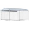 vidaXL Perrera de exterior con techo 382x382x225 cm