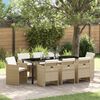 vidaXL Conjunto de Comedor de Jard&iacute;n 9 pcs Beige rat&aacute;n sint&eacute;tico