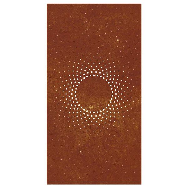vidaXL Adorno de pared de jard&iacute;n acero corten dise&ntilde;o sol 105x55 cm