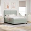 vidaXL Cama tipo Box Spring Gris Claro 190 x 140 cm Poli&eacute;ster