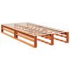 vidaXL Cama con estanter&iacute;a sin colch&oacute;n madera maciza marr&oacute;n 90x190 cm