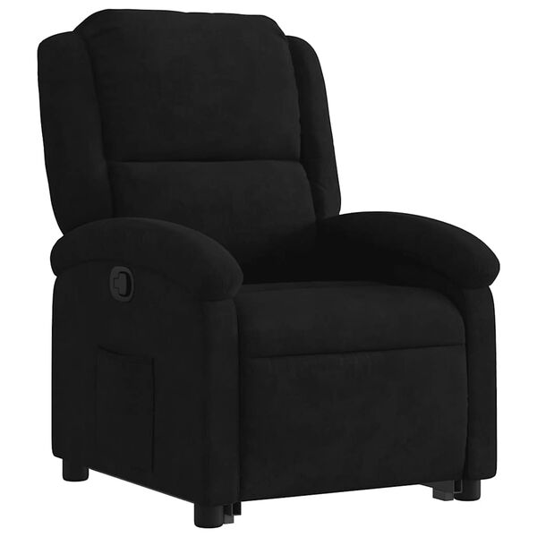 vidaXL Sill&oacute;n reclinable elevable terciopelo negro