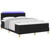 vidaXL Cama Box Spring LED con colch&oacute;n con LED Negro 140 x 190 cm tela