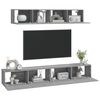 vidaXL Set de muebles para TV 4 pzas madera contrachapada gris Sonoma
