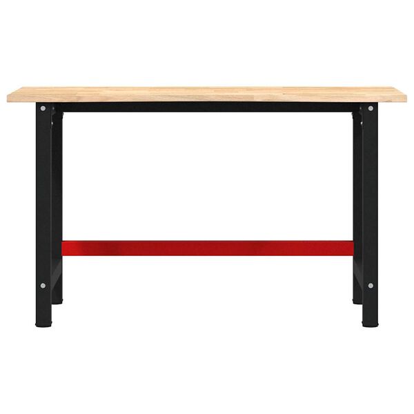 vidaXL Banco de trabajo madera maciza de roble 140x60x81,5 cm
