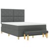 vidaXL Cama tipo Box Spring con colch&oacute;n Gris oscuro 140 x 200 cm tela