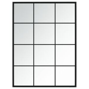 vidaXL Espejo de pared metal negro 80x60 cm