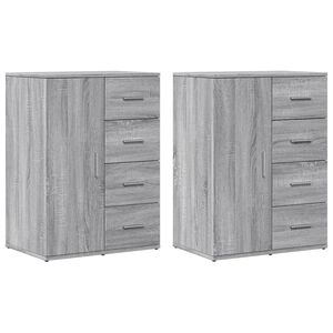 vidaXL Aparadores 2 uds madera de ingenier&iacute;a gris Sonoma 59x39x80 cm
