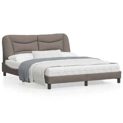 vidaXL Estructura de cama con cabecero de tela gris taupe 160x200 cm