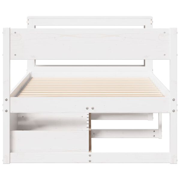 vidaXL Estructura de cama sin colch&oacute;n madera de pino blanca 90x200 cm