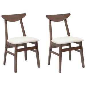 vidaXL Sillas de comedor 2 uds. Madera de Caucho S&oacute;lido Marr&oacute;n Claro