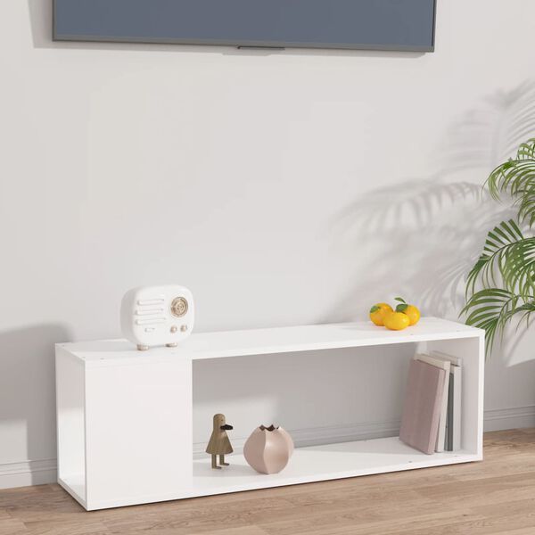 vidaXL Mueble para TV madera contrachapada blanco 100x24x32 cm