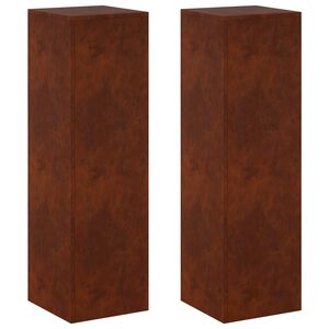 vidaXL Soporte de plantas 2 pcs Oxidado 30 x 30 x 100 cm Acero oxidado
