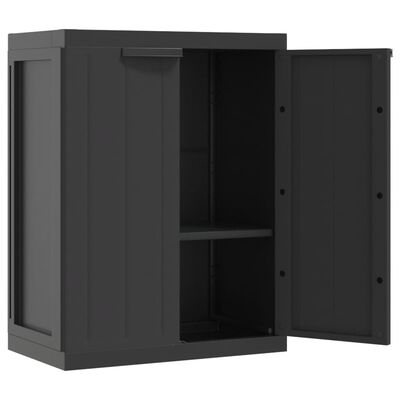 vidaXL Armario de almacenaje exterior PP negro 65x37x85 cm