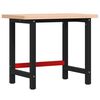 vidaXL Banco de trabajo madera maciza haya rectangular 100x60x83 cm