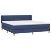 vidaXL Cama box spring con colch&oacute;n tela azul 160x200 cm
