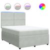 vidaXL Cama box spring con colch&oacute;n terciopelo gris claro 160x200 cm