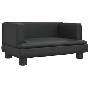 vidaXL Cama para perros de cuero sint&eacute;tico negro 60x40x30 cm