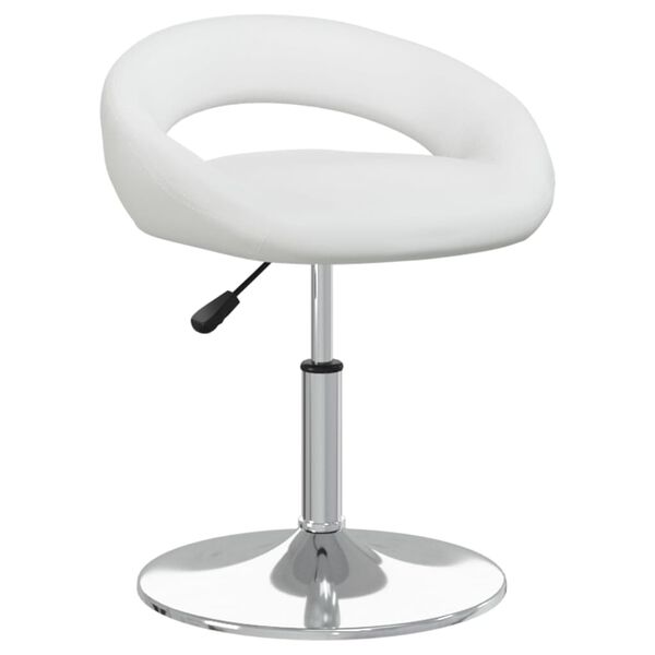 vidaXL Sillas de comedor giratorias 2 unidades cuero sint&eacute;tico blanco