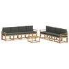 vidaXL Conjunto de sof&aacute;s de exterior 9 uds. Blanco y Antracita