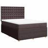 vidaXL Cama box spring con colch&oacute;n tela marr&oacute;n oscuro 140x190 cm
