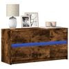 vidaXL Mueble de TV LED madera ingenier&iacute;a roble ahumado 100x34x50 cm